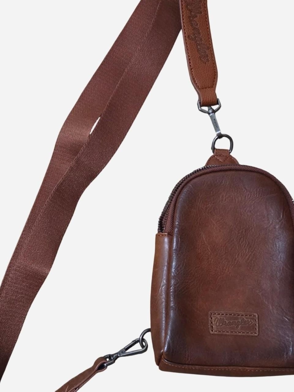 Wrangler Brown Faux Leather Sling Belt Bag